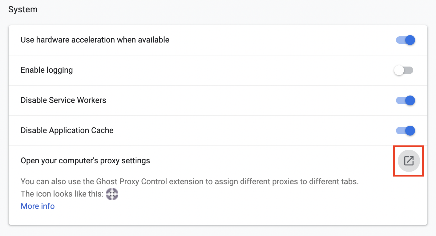 Open your computer's proxy settings